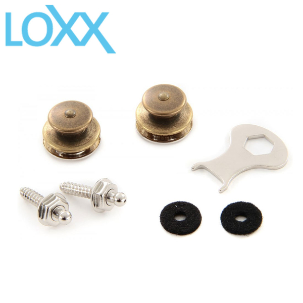 全新 德製 LOXX E-BRASS 復古黃銅 電吉他/貝士 安全背帶釦