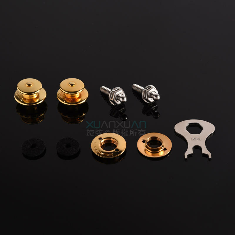 德製 LOXX E-GOLD 金色 狐狸金 電吉他/貝士 安全背帶釦 背帶釘 公司貨