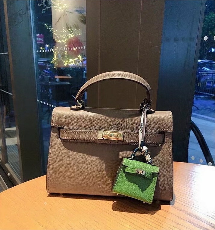 迷尼牛皮凱利包 吊飾 (多色)