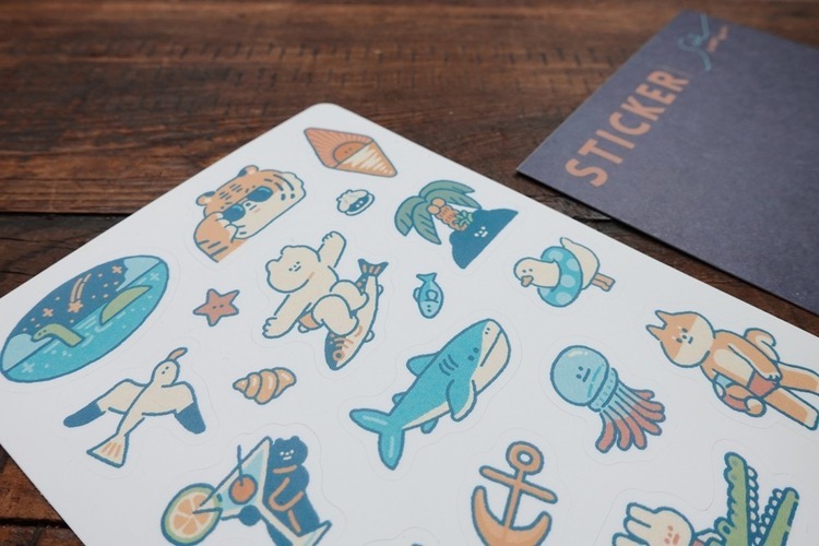 小黃間｜防水貼紙組｜海洋系