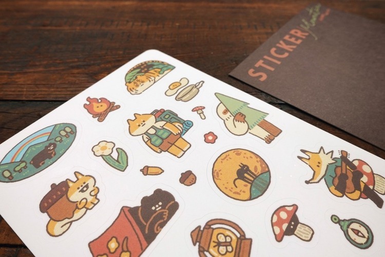 小黃間｜防水貼紙組｜山林系