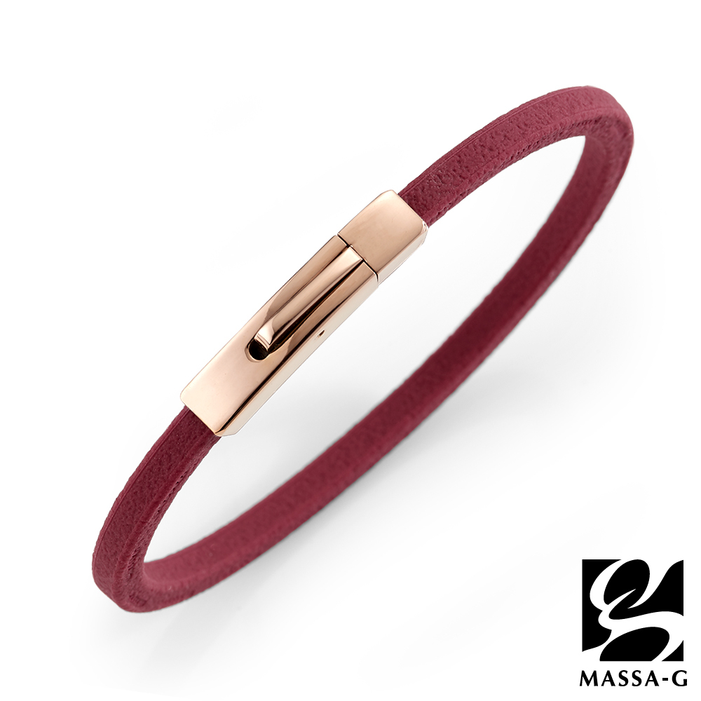 MASSA-G Leather2 仿皮革紋鍺鈦能量手環對組(4mm)