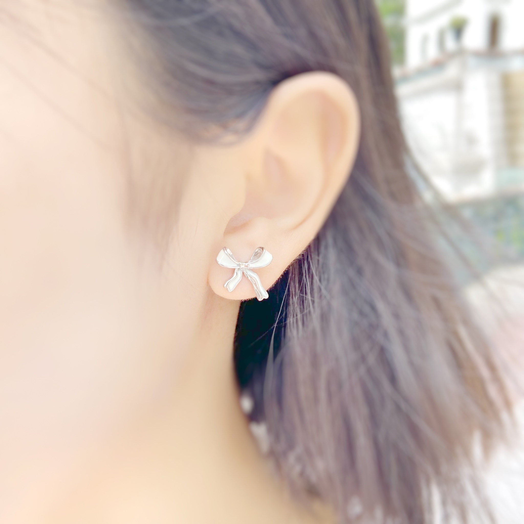| 925純銀 | 小個性蝴蝶結耳環 | EA0460 |