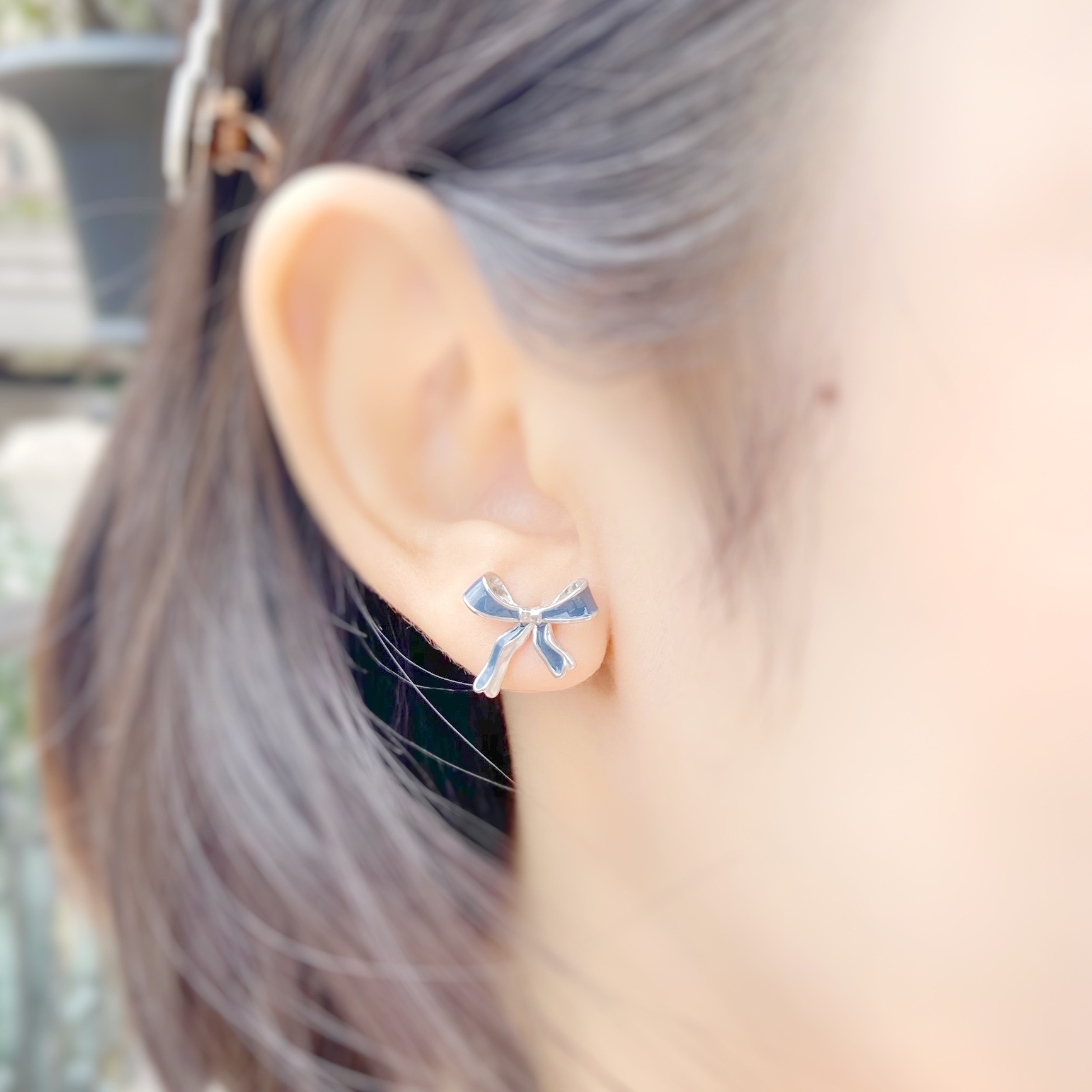 | 925純銀 | 小個性蝴蝶結耳環 | EA0460 |