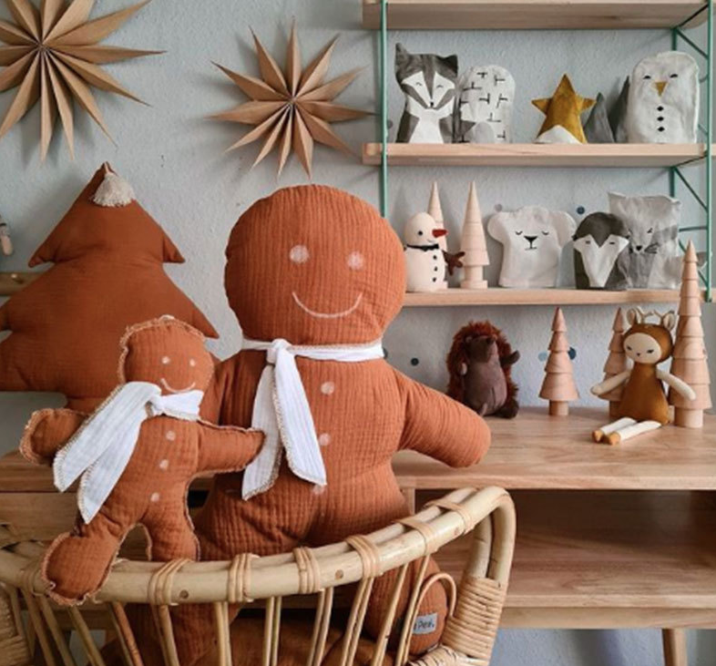 ins雪人松樹抱枕