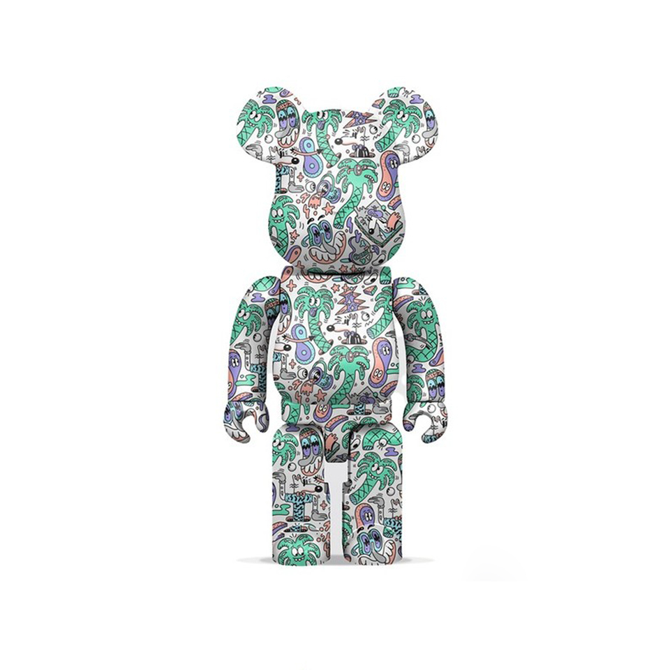 BE@RBRICK X STEVEN HARRINGTON X CROSS STUDIO 1000% 加州海岸線 棕梠樹