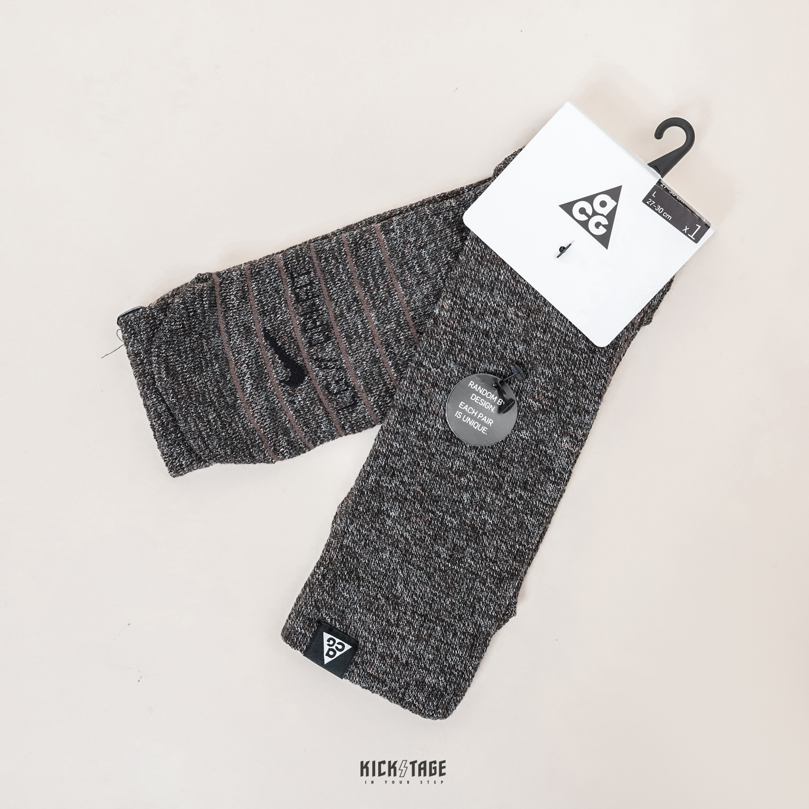 單雙 NIKE ACG "KELLEY RIDGE" 麻灰棕 小標 羊毛襪 保暖 針織長襪【CV8989-904】