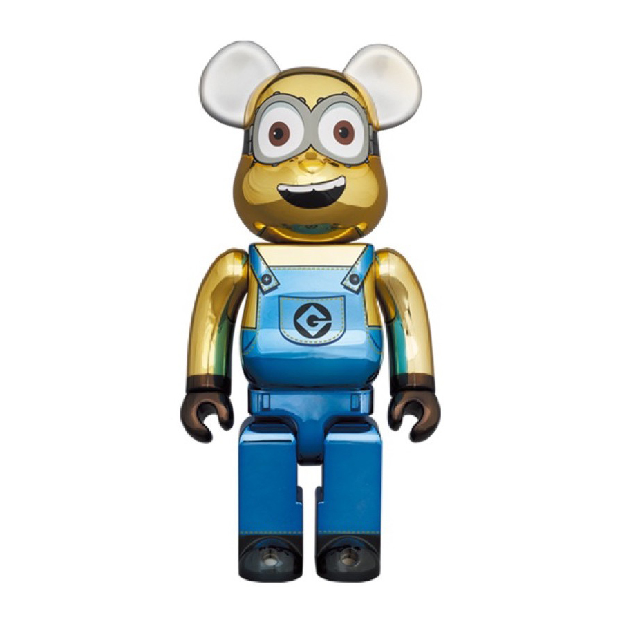 -(G4)-BE@RBRICK X MINIONS DAVE 1000% CHROME VER. 小小兵 戴夫 電鍍版
