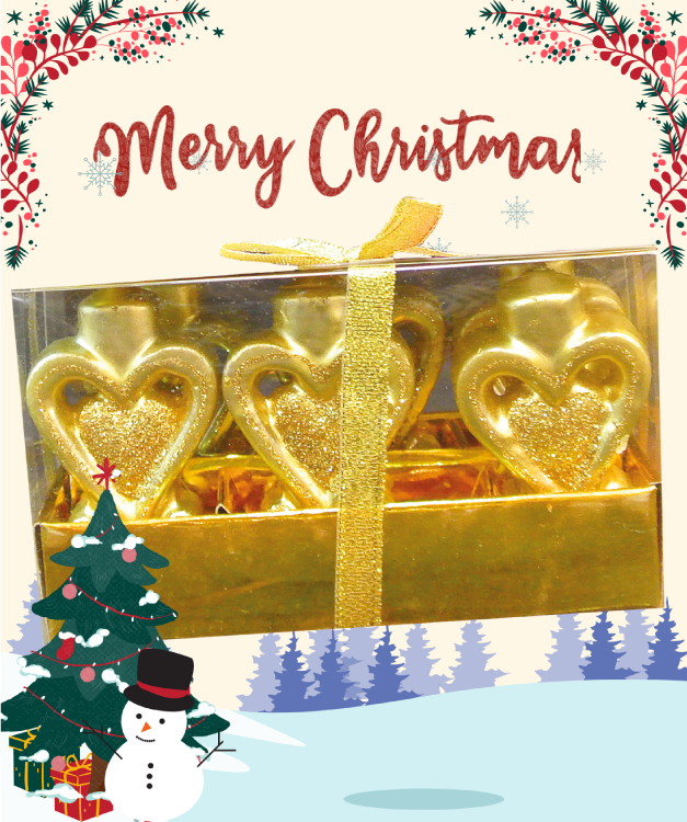 Christmas Shimmer Candle Collection 3 pieces Love Shape Z198A