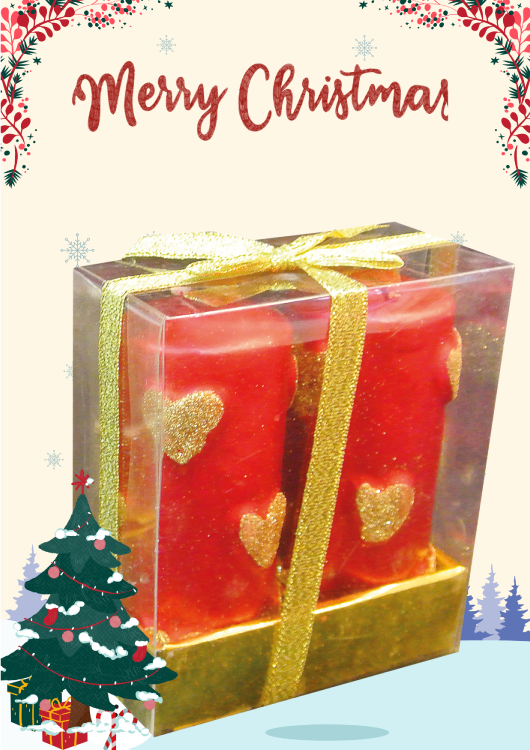 Christmas  Candle Collection 2 pieces Love Shape Z199