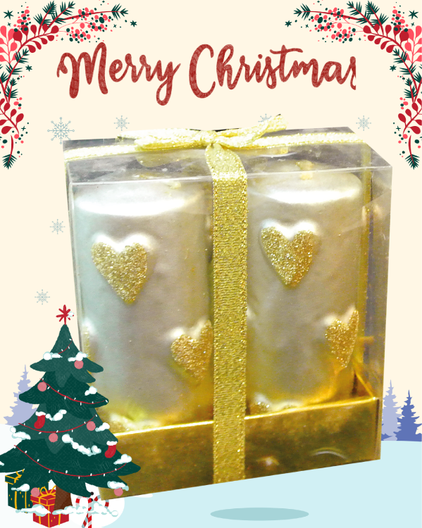 Christmas  Candle Collection 2 pieces Love Shape Z199B