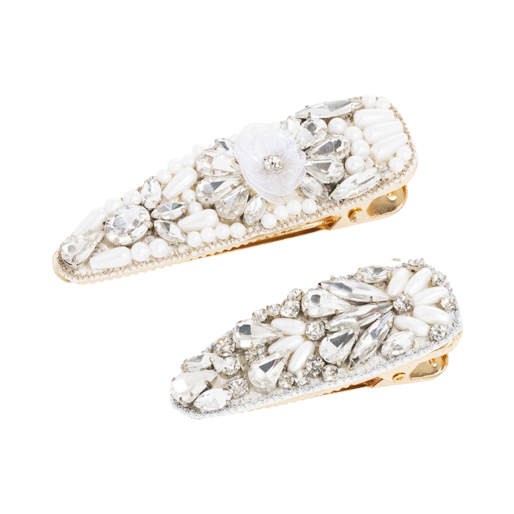 L. ERICKSON 水晶造型髮夾-2入組