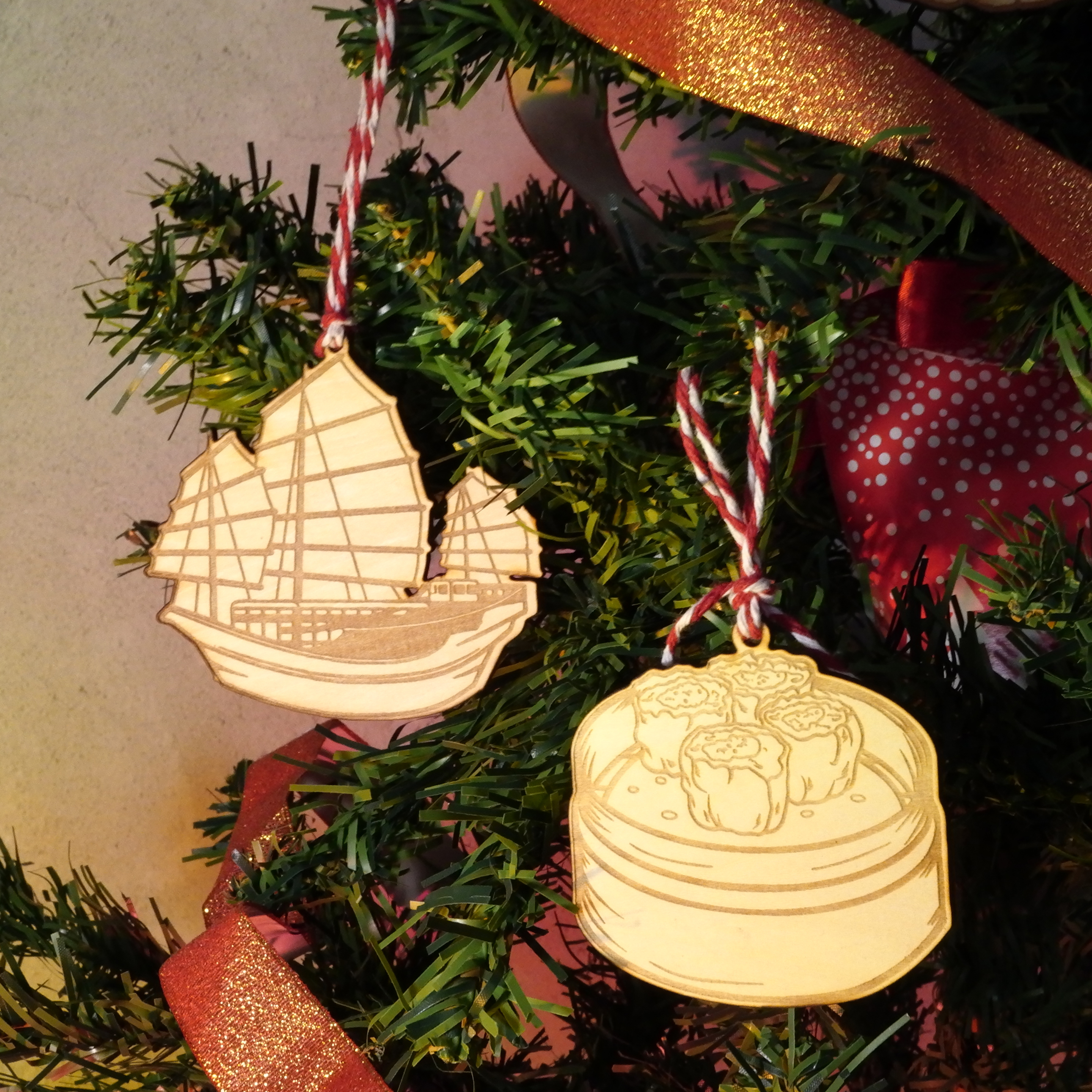 香港特色小木牌套裝 | 聖誕裝飾 | 香港特色造型圖案 | 祝君安好 Juk Gwan On Hou | 香港設計 香港製造