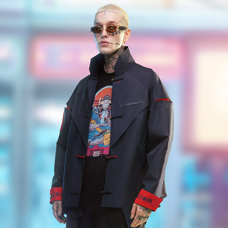 不作惡「無常唐裝-拒水」中國城賽博朋克街頭機能唐裝