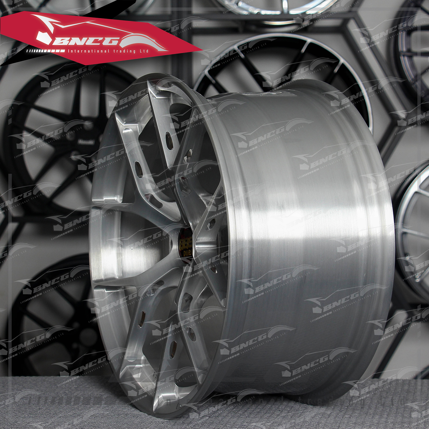 單片式 萬噸鍛造工藝輪圈 BBS DURA 亮銀拉絲工藝 品牌訂製鋁圈 改裝 高強度 輕量化 客製化 訂製鋁圈