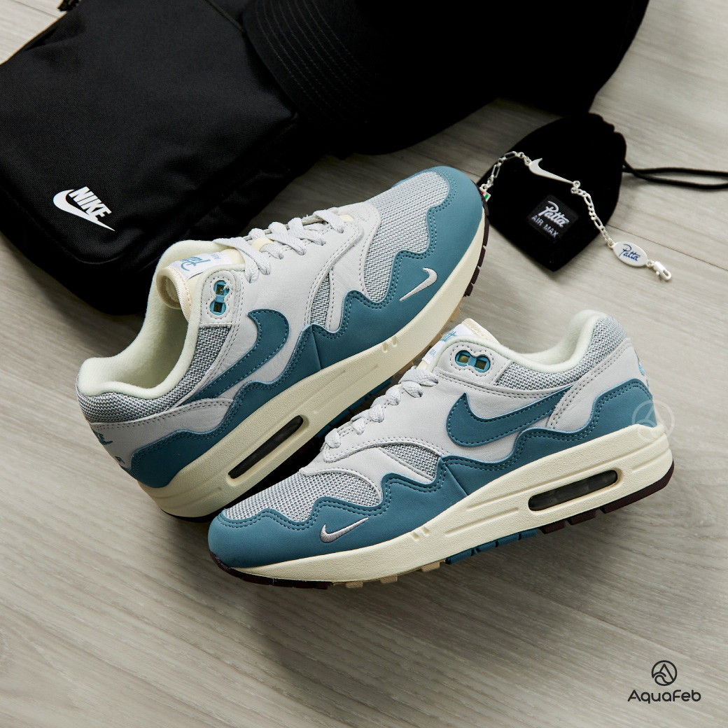 Nike Air Max 1'' Noise Aqua '' x Patta 聯名款白藍休閒鞋DH134