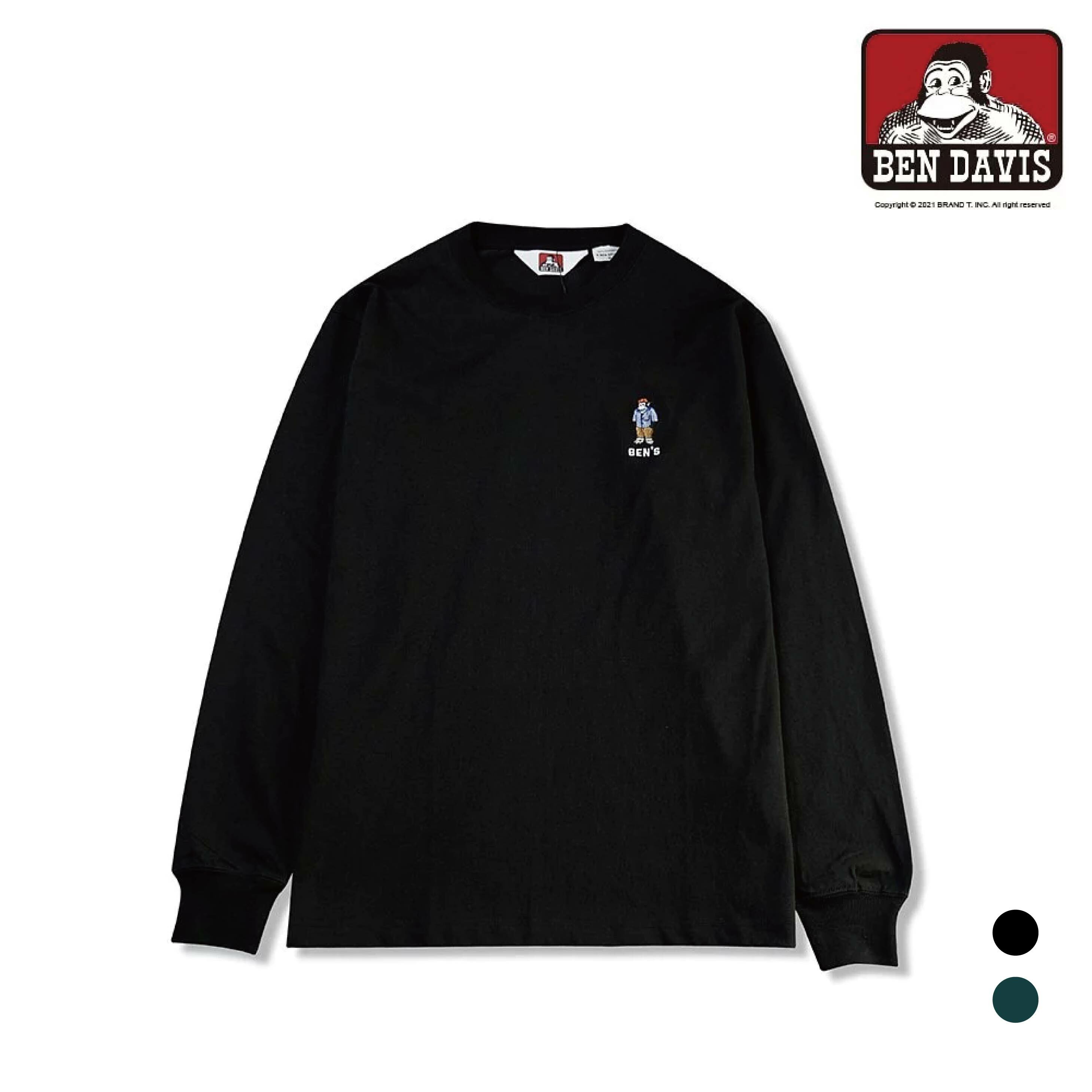 【 BEN DAVIS | 刺繡小猿人素面長TEE - 2色 】