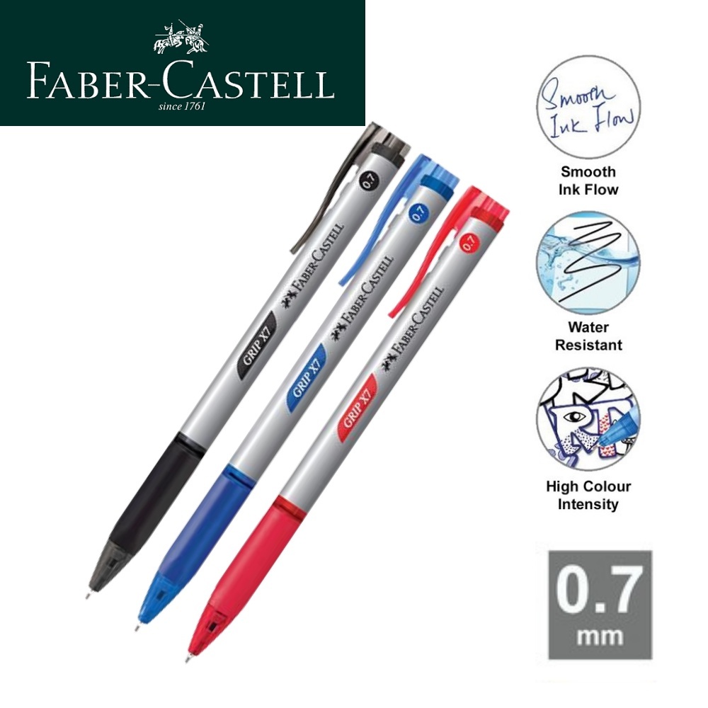 Faber Castell Click X5 X7 Retractable Ball Point Pen 0.5mm 0.7mm