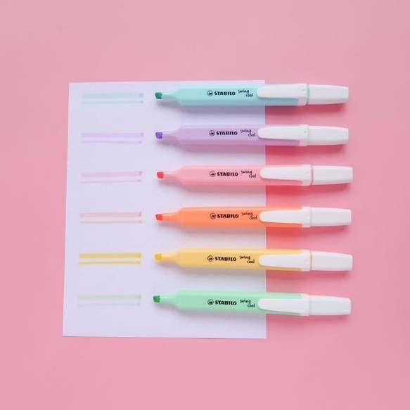 Stabilo Swing Cool Pastel Highlighter Pens Available in Turquoise, Milky  Yellow, Pink Blush, Lilac Haze, Creamy Peach or Hint of Mint. -  UK