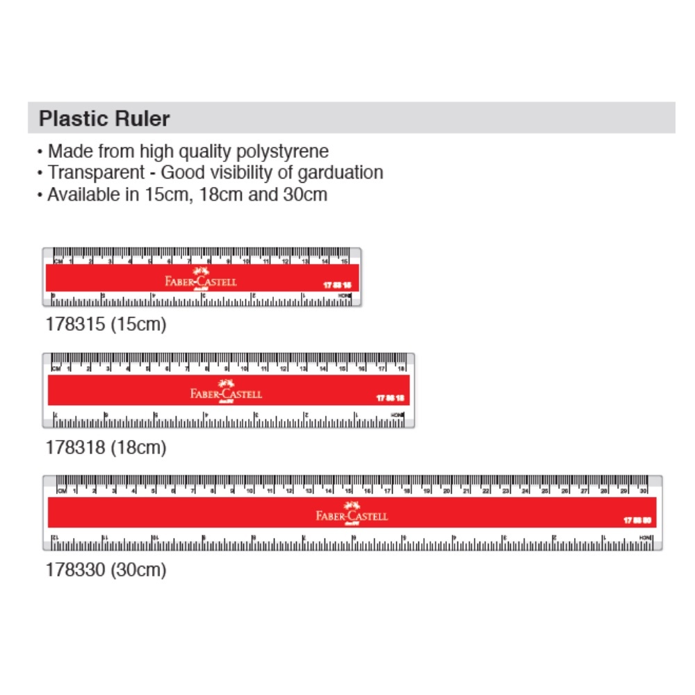 Faber Castel Hard Plastic Straight Clear Ruler