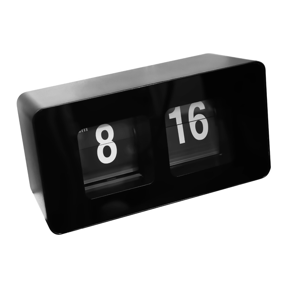 復古自動翻頁時鐘 - 黑