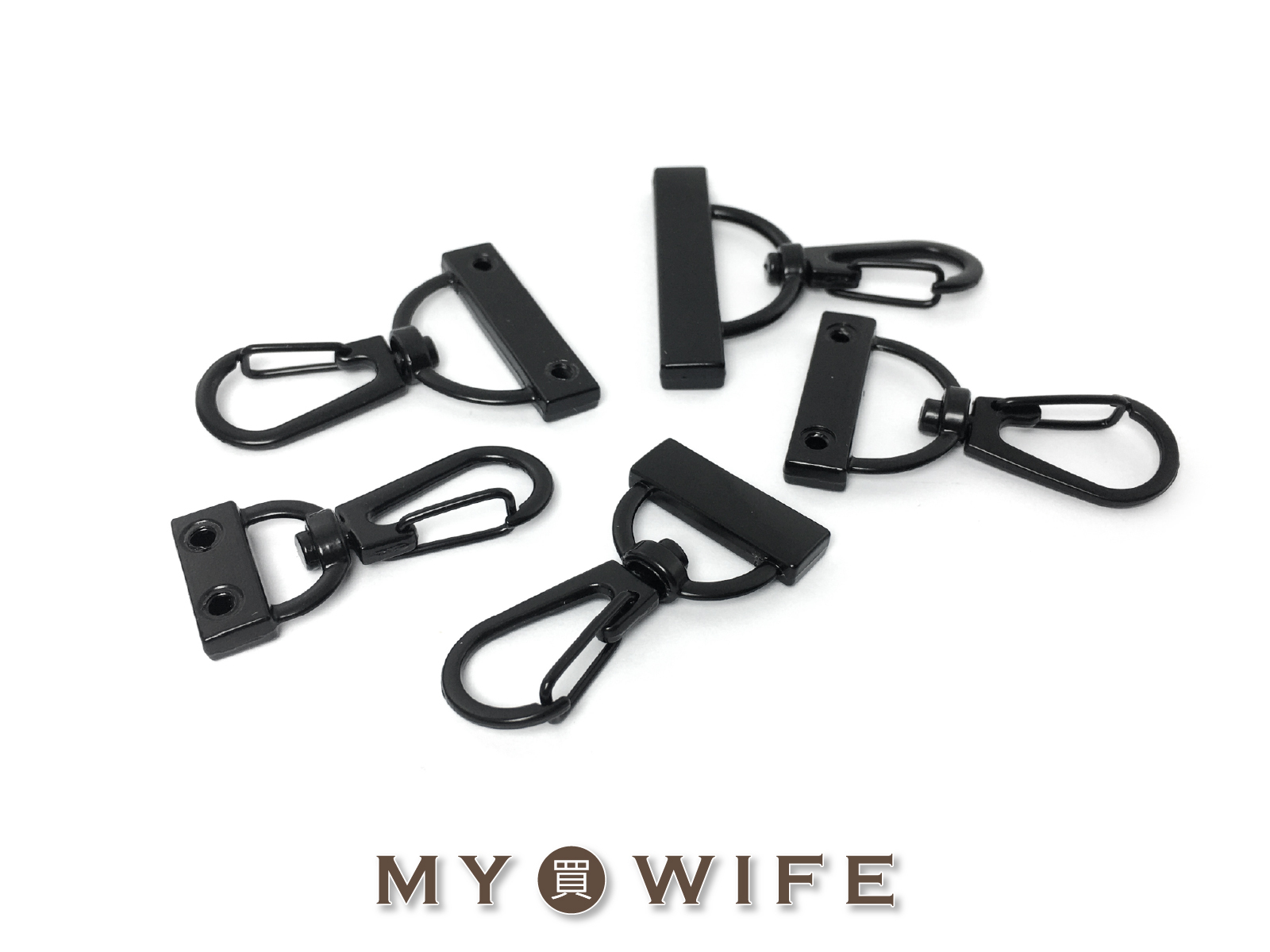 消光黑織帶尾夾勾扣/馬口夾勾扣_織帶勾扣/螺絲尾夾/織帶夾_5規格