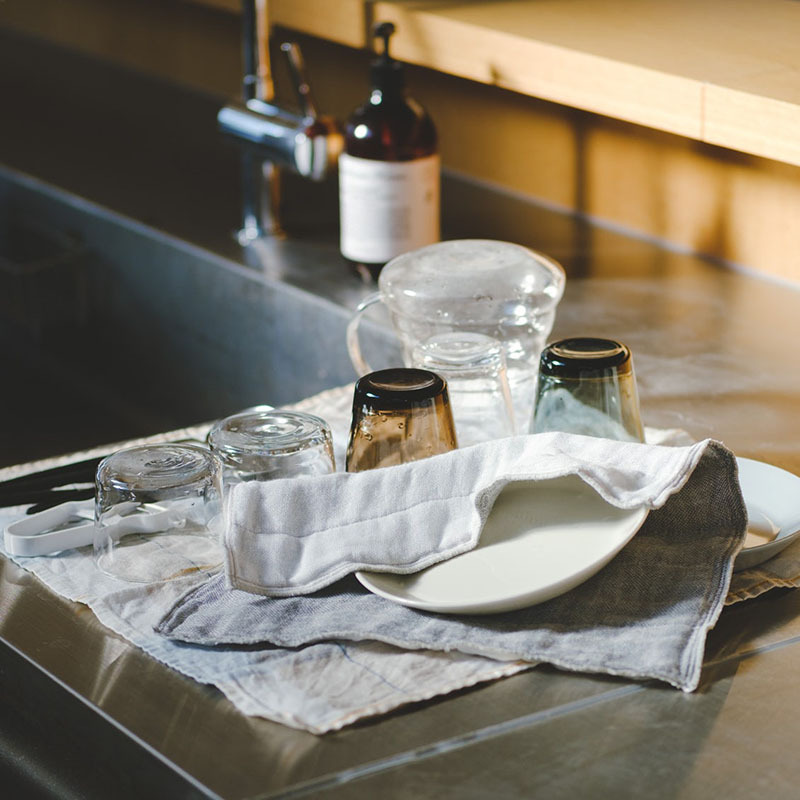 伊勢蚊帳布 備長炭多用途抹布-茜色