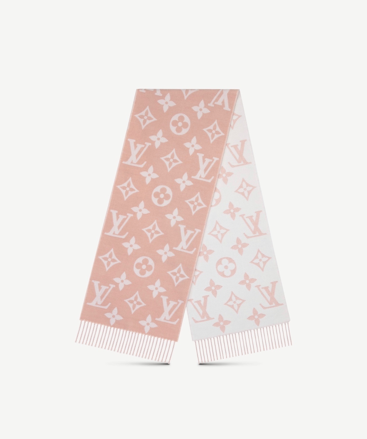 Louis Vuitton Monogram V Fur Shawl, Pink, One Size
