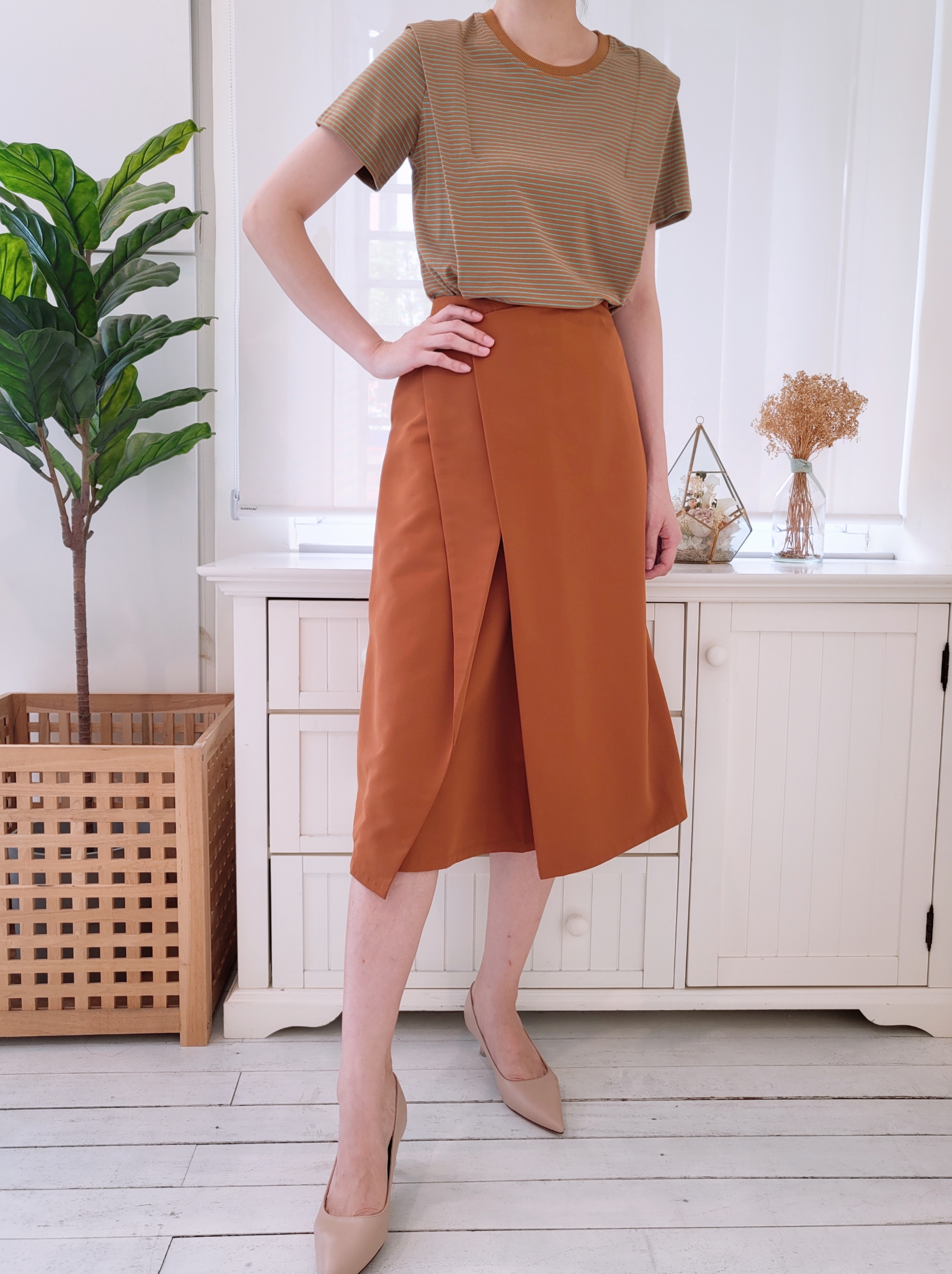 HIGH WAIST WRAP ALINE SKIRT
