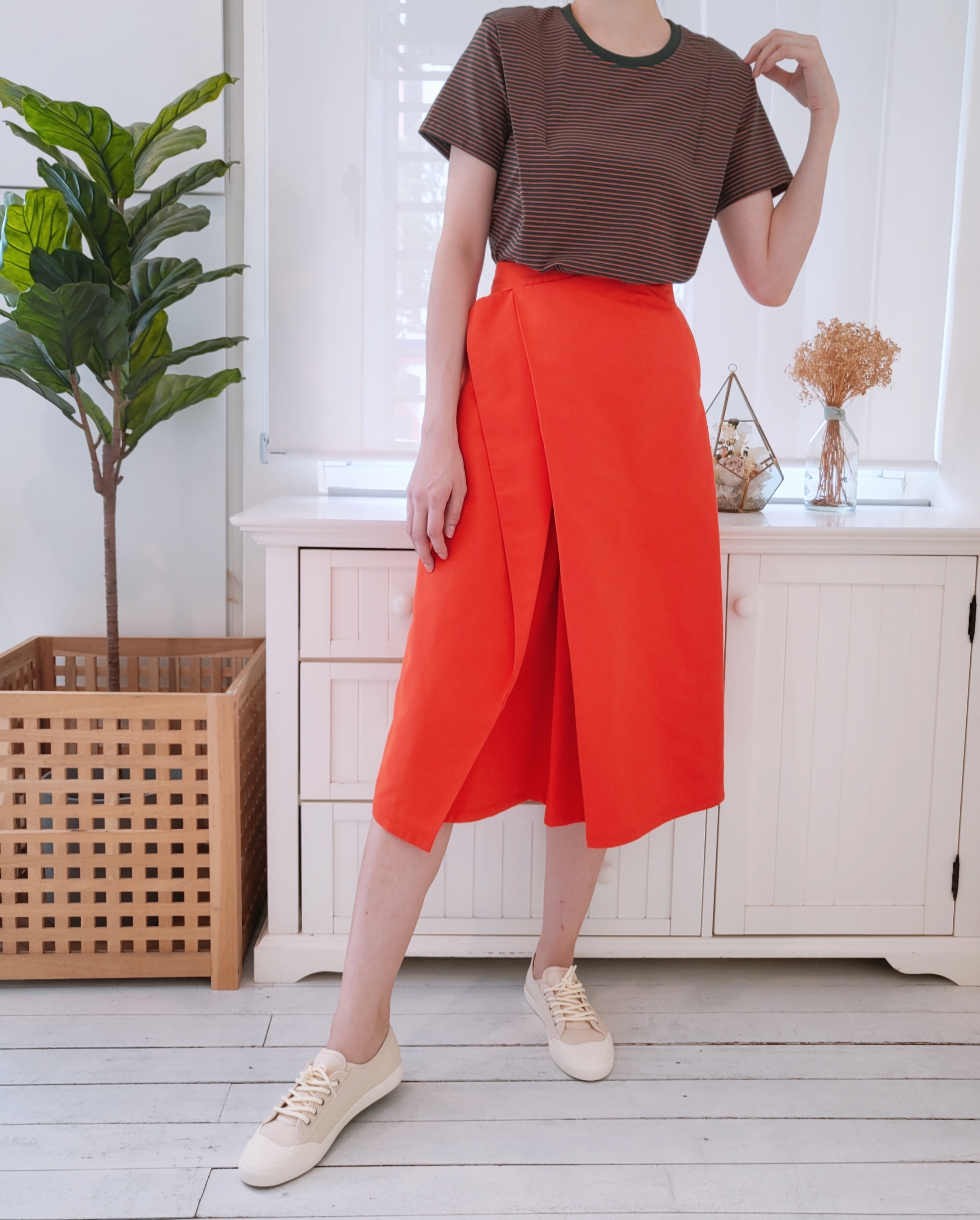 HIGH WAIST WRAP ALINE SKIRT