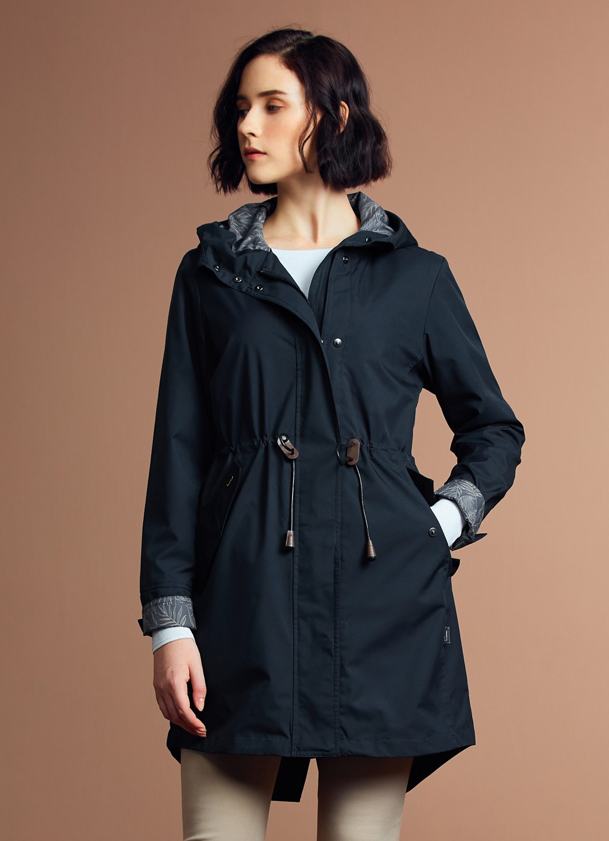 ST.MALO美國頂規抗菌水顯幻影精品派克大衣-2153WJ-碳黑色