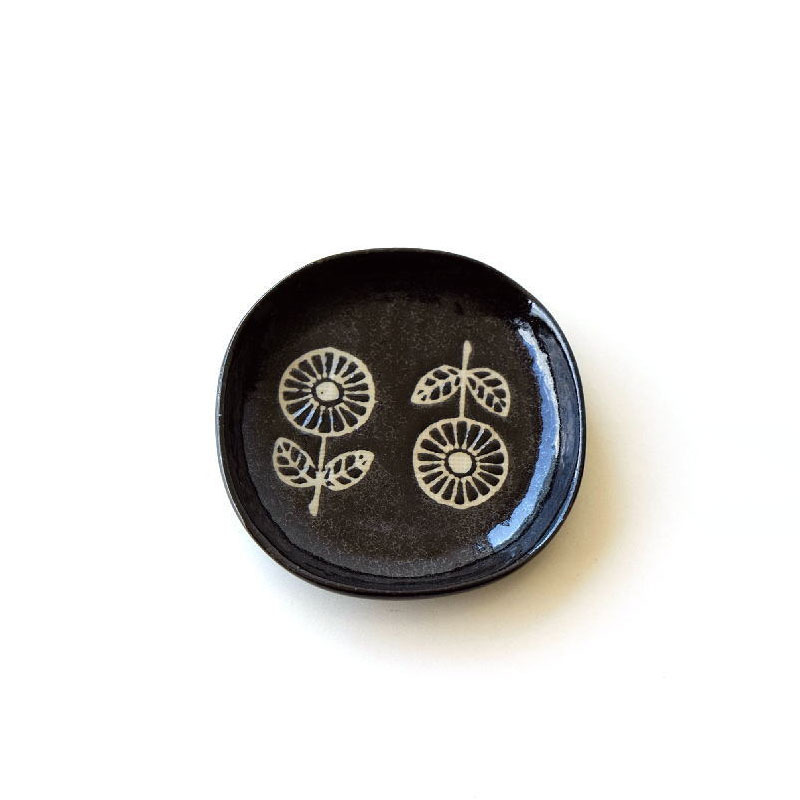 瀨戶燒HANA to HA小碟 黑色｜KANESAN1893