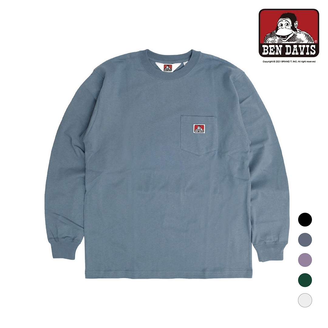 【 BEN DAVIS | 素面口袋薄長TEE - 5色 】