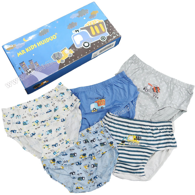 5條裝 MR KIDS HUIDUO: 男童車仔三角褲 (60-85碼)