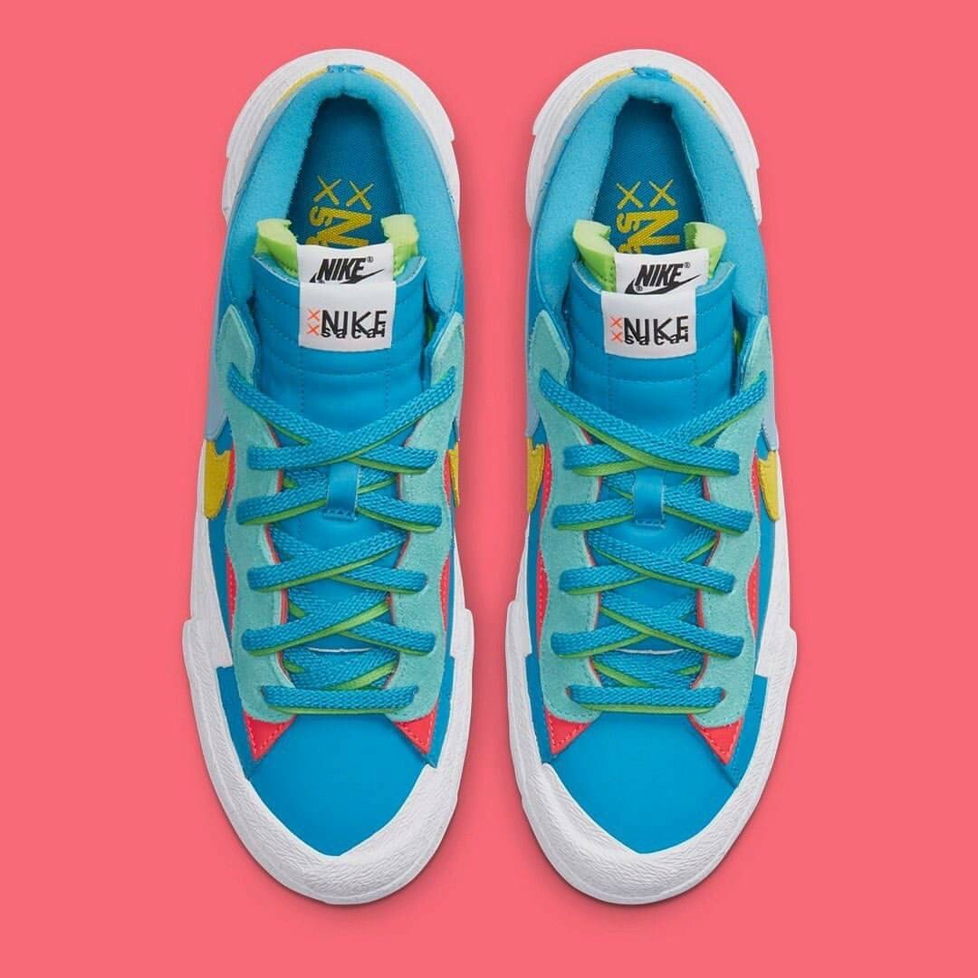 KAWS × SACAI × NIKE BLAZER LOW NEPTUNE BULE DM7901-400 聯名限定 藍色 解構鞋