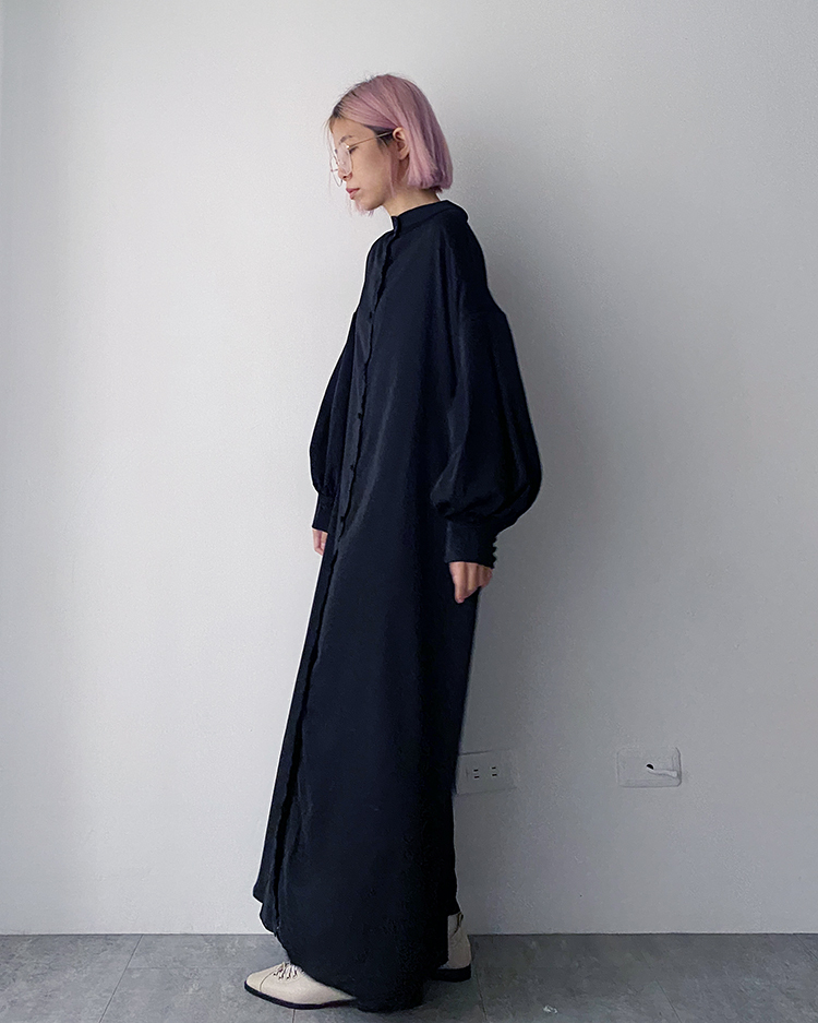 MFD-1952 澎袖排釦洋裝 ʙʟᴀᴄᴋ