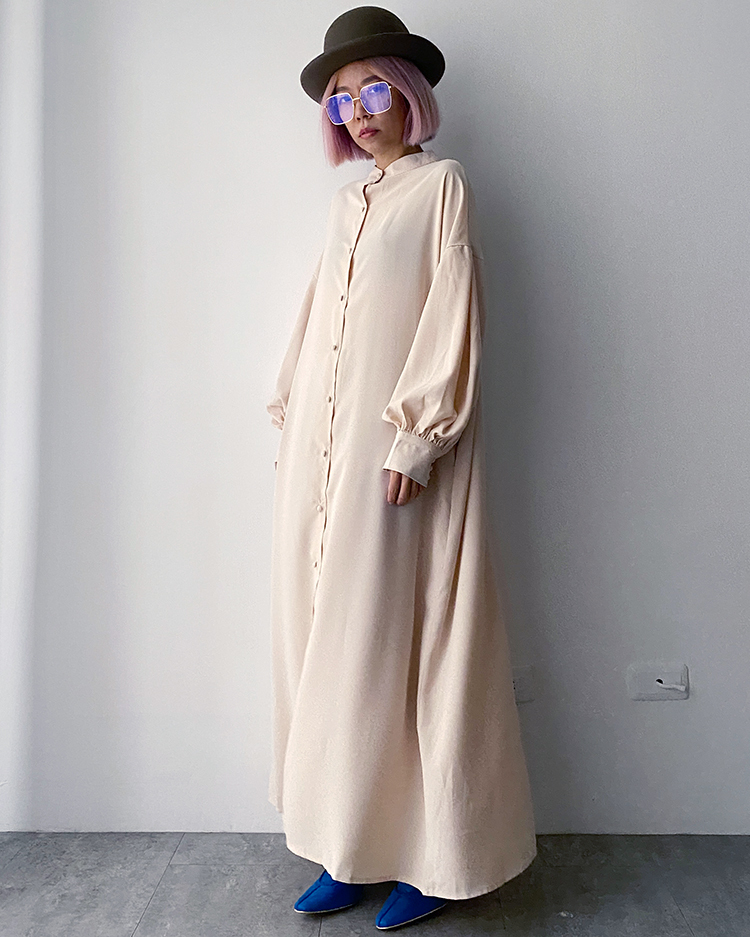 MFD-1952 澎袖排釦洋裝 ʙᴇɪɢᴇ