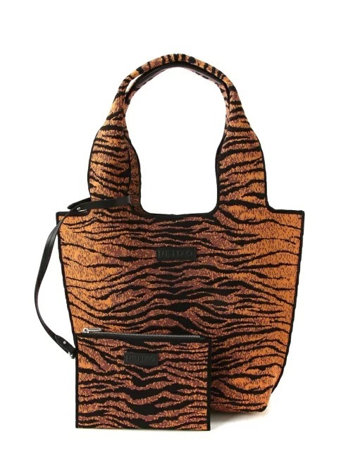 KENZO TOTE BAG TIGER SKIN PRINTED