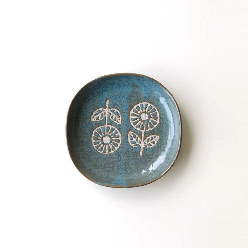 瀨戶燒HANA to HA小碟 灰藍｜KANESAN1893