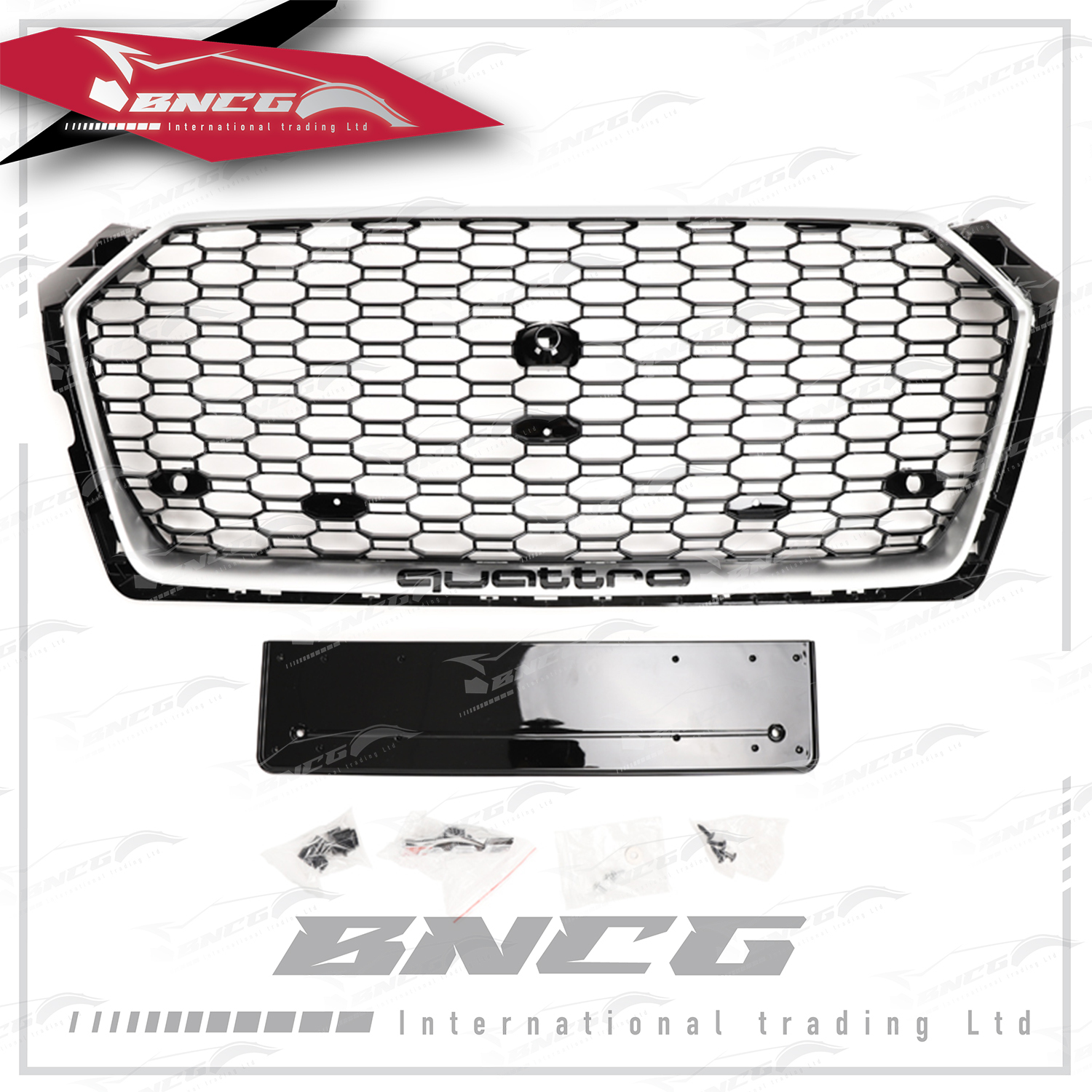 奧迪 Audi 2016+年式 A4 改 RS4 原車替換式 改裝 quattro字樣 中網 水箱蓋 水箱罩 "不含標"