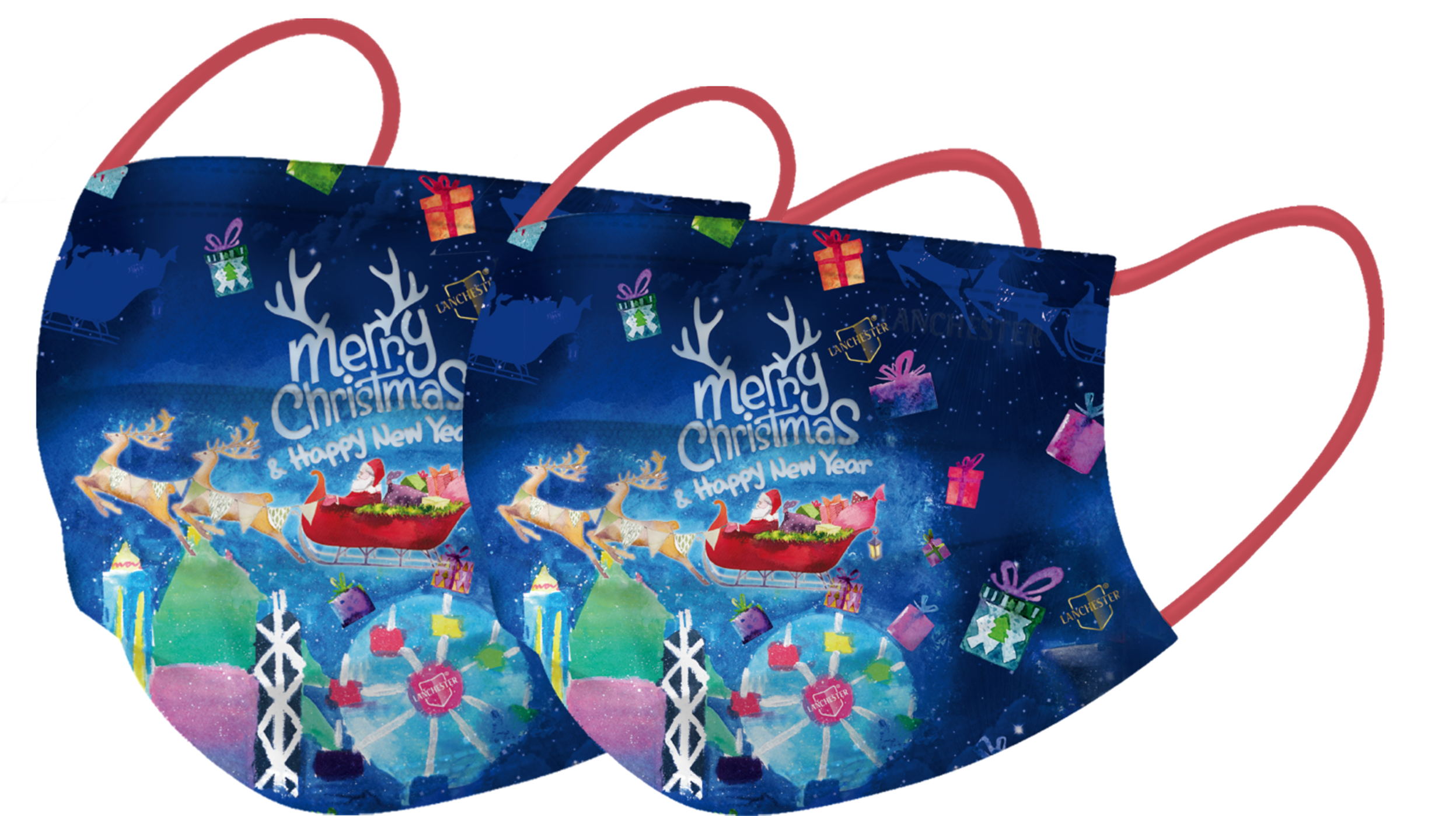 【家庭裝優惠】【奇妙聖誕系列】成人及小童三層防護口罩 二十片 獨立包裝 (多項證書認證/信心保證)