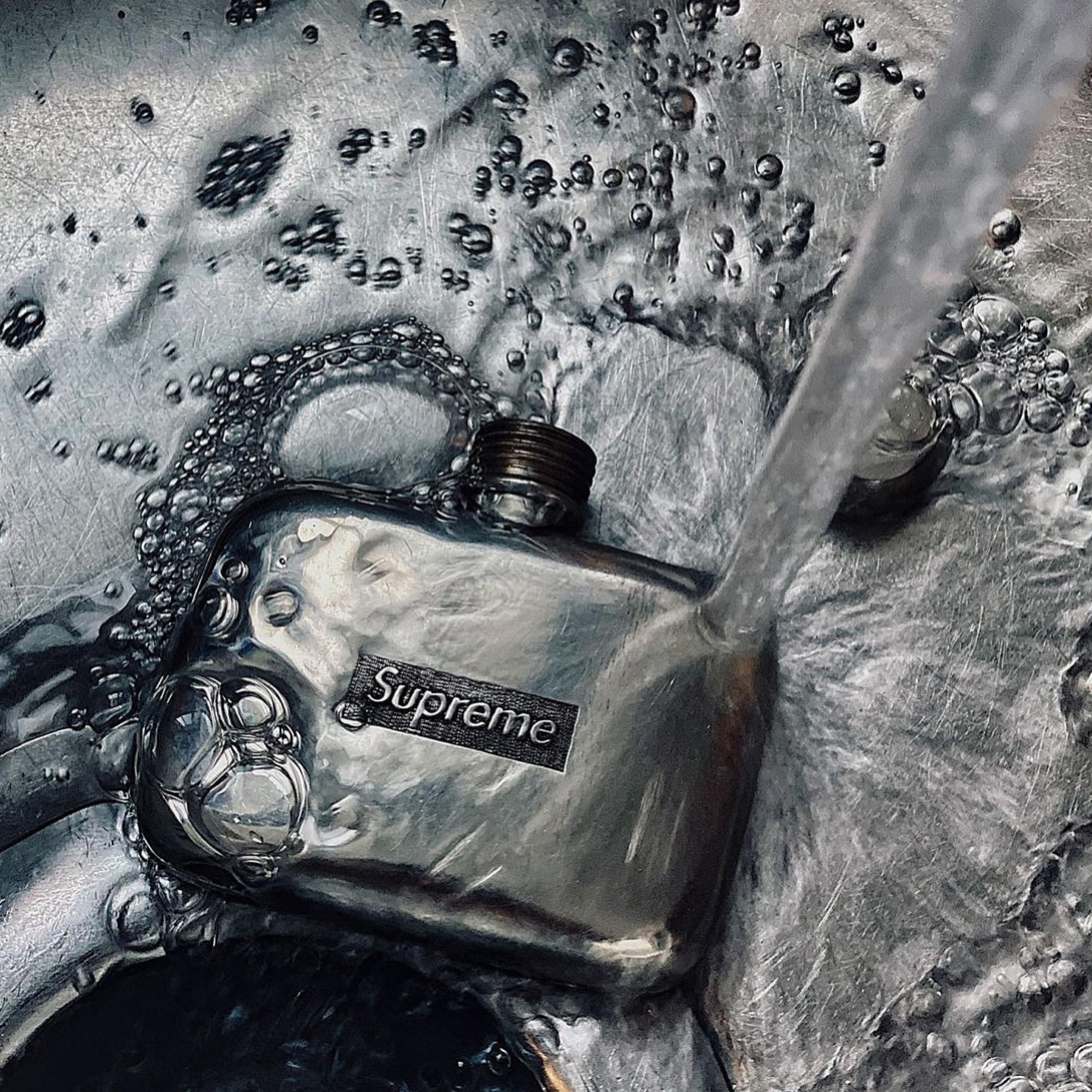 Supreme 3 oz. Pewter Flask Silver - FW22 - US