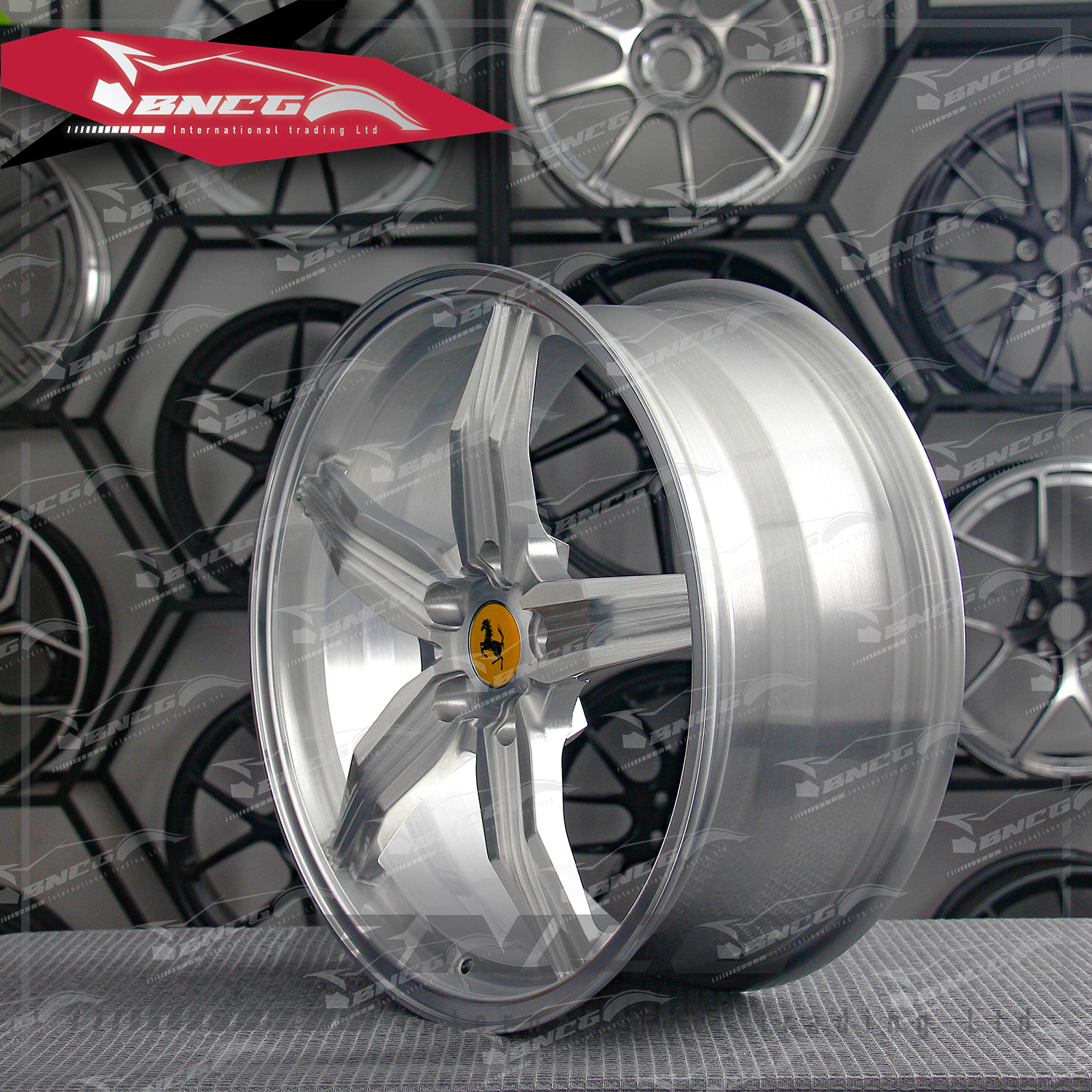 單片式 萬噸鍛造工藝輪圈 Ferrari 法拉利同款 亮銀套色工藝 品牌訂製鋁圈 改裝 高強度 輕量化 客製化 輪框