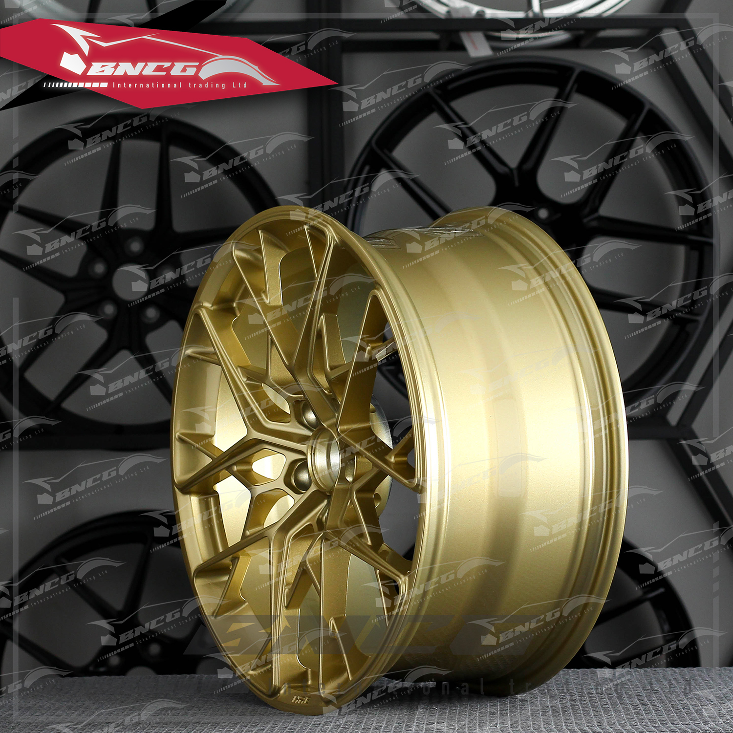 單片式 萬噸鍛造工藝輪圈 HRE 金色套色工藝 品牌訂製鋁圈 改裝 高強度 輕量化 客製化 輪框