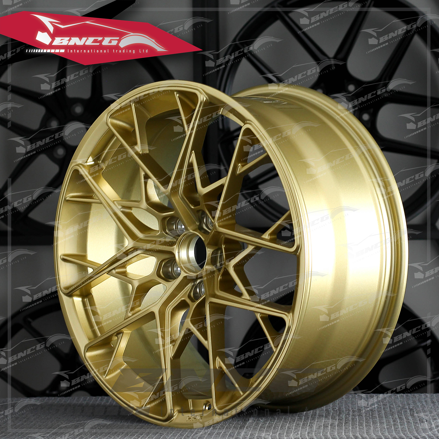 單片式 萬噸鍛造工藝輪圈 HRE 金色套色工藝 品牌訂製鋁圈 改裝 高強度 輕量化 客製化 輪框