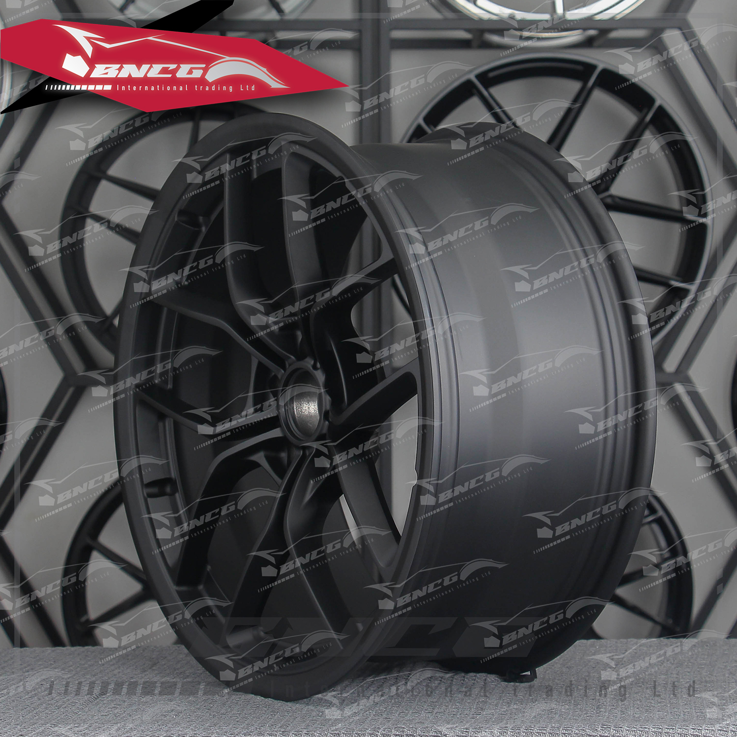 單片式 萬噸鍛造工藝輪圈 消光黑套色工藝 品牌訂製鋁圈 改裝 高強度 輕量化 客製化 訂製鋁圈