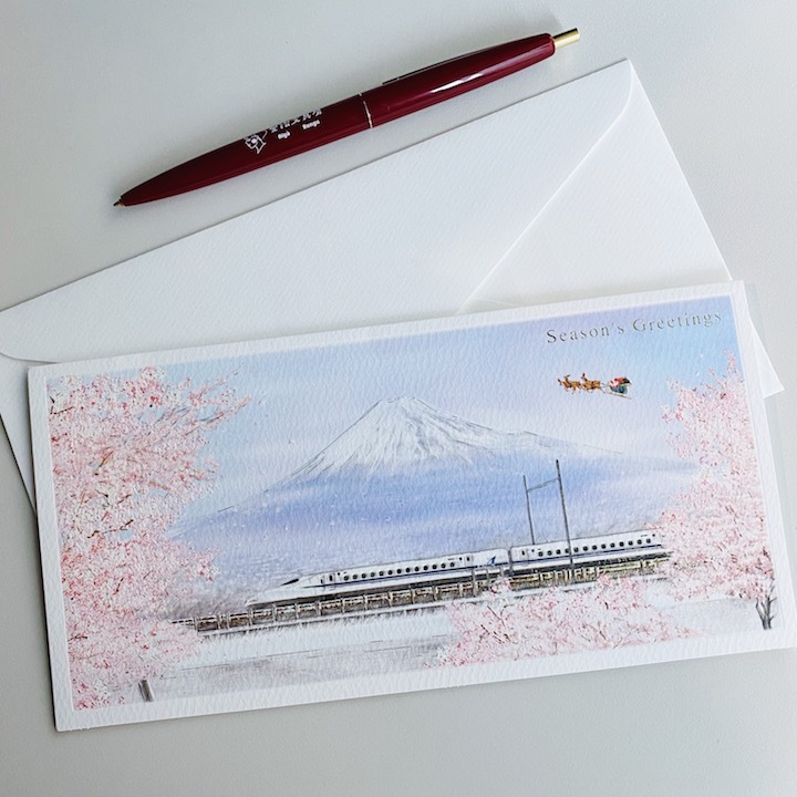 雪橇新幹線 燙金聖誕卡片 聖誕旅行系列 日本Greeting Life