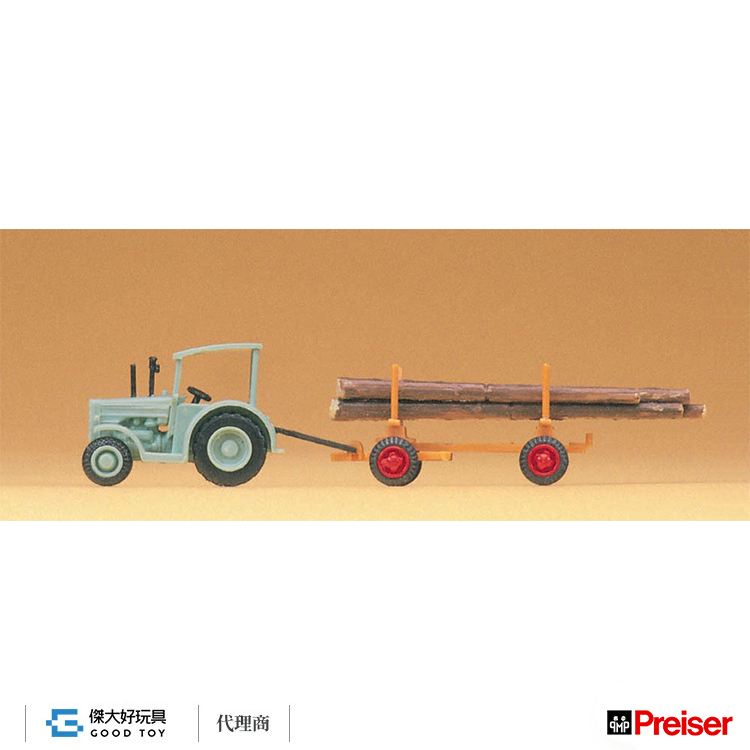 Preiser 79504 (N) Hanomag 漢諾瑪拖拉機帶原木拖車
