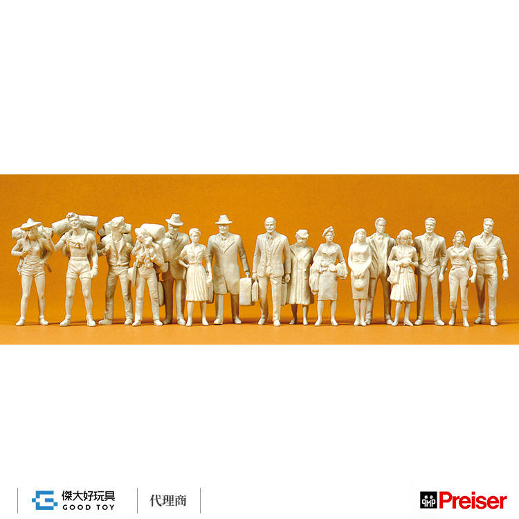 Preiser 65600 (O) 乘客/路人/旅行者 16人 未上色 1:43