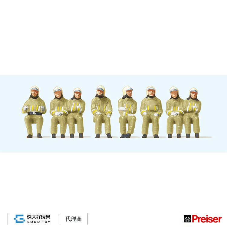 Preiser 10769 (HO) Firemen, Uniform beige colour, Seated driver and crew